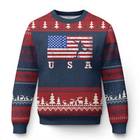 Patriotic Soccer Ugly Christmas Sweater USA American Flag Team - Wonder Print Shop