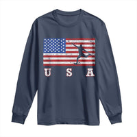 Patriotic Soccer Long Sleeve Shirt USA American Flag Team - Wonder Print Shop