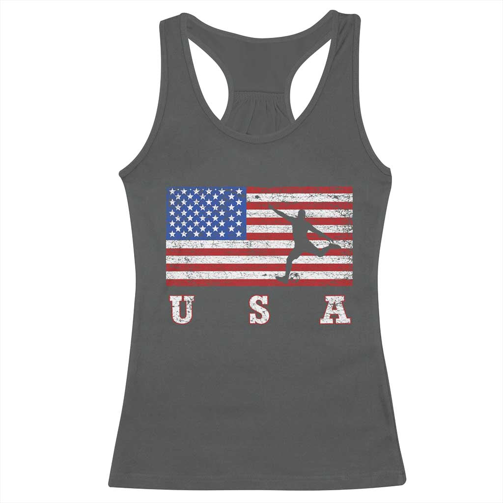 Patriotic Soccer Racerback Tank Top USA American Flag Team - Wonder Print Shop