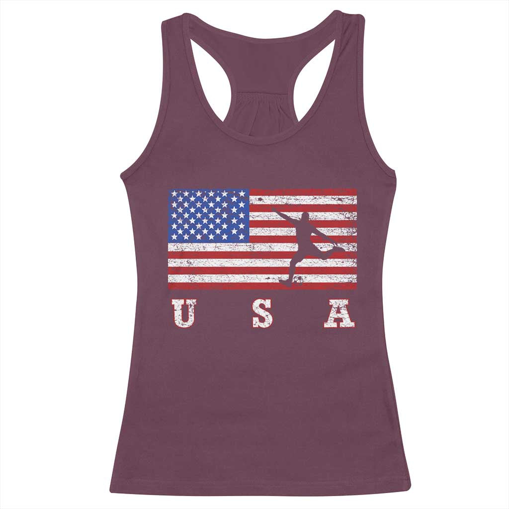 Patriotic Soccer Racerback Tank Top USA American Flag Team - Wonder Print Shop