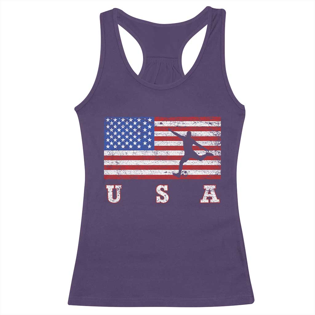 Patriotic Soccer Racerback Tank Top USA American Flag Team - Wonder Print Shop