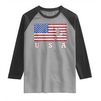 Patriotic Soccer Raglan Shirt USA American Flag Team - Wonder Print Shop