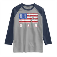 Patriotic Soccer Raglan Shirt USA American Flag Team - Wonder Print Shop