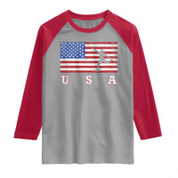 Patriotic Soccer Raglan Shirt USA American Flag Team - Wonder Print Shop