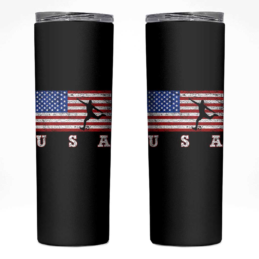 Patriotic Soccer Skinny Tumbler USA American Flag Team - Wonder Print Shop