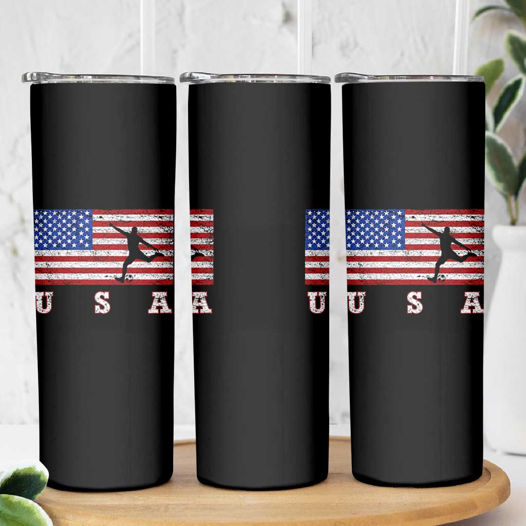 Patriotic Soccer Skinny Tumbler USA American Flag Team - Wonder Print Shop