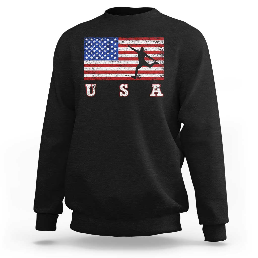 Patriotic Soccer Sweatshirt USA American Flag Team - Wonder Print Shop