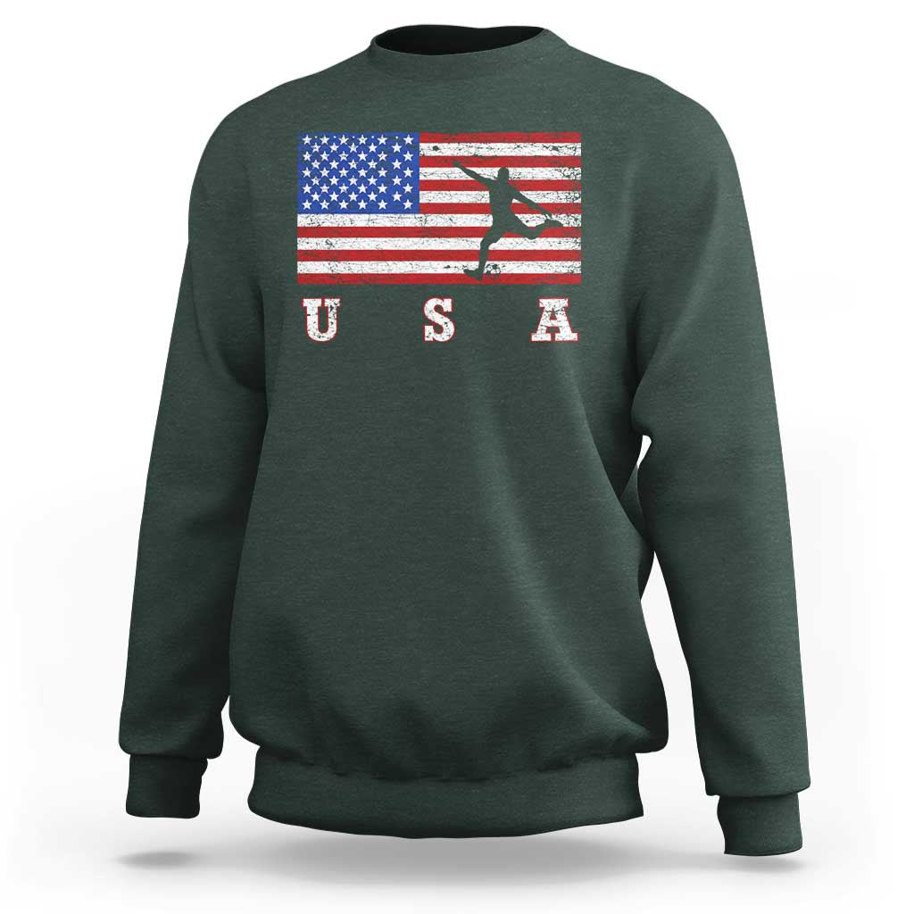 Patriotic Soccer Sweatshirt USA American Flag Team - Wonder Print Shop