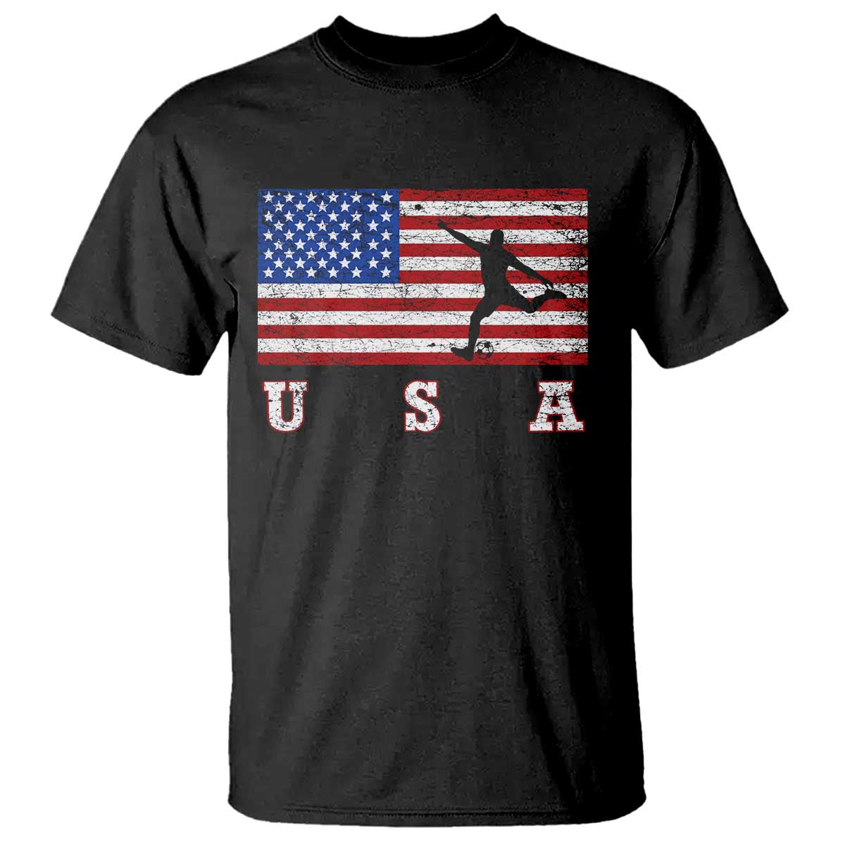Patriotic Soccer T Shirt USA American Flag Team - Wonder Print Shop