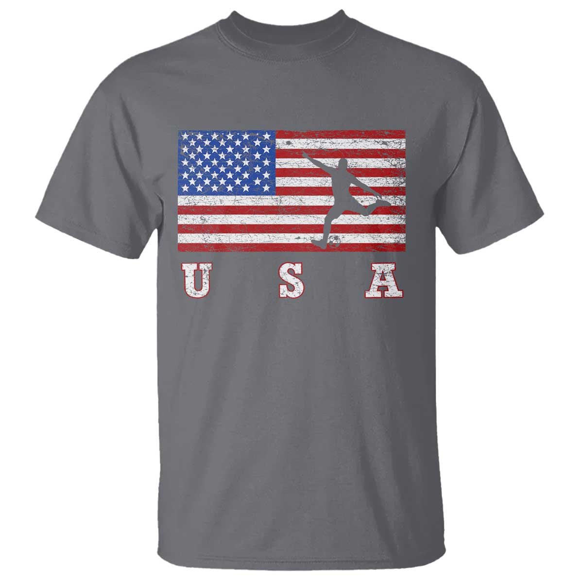 Patriotic Soccer T Shirt USA American Flag Team - Wonder Print Shop