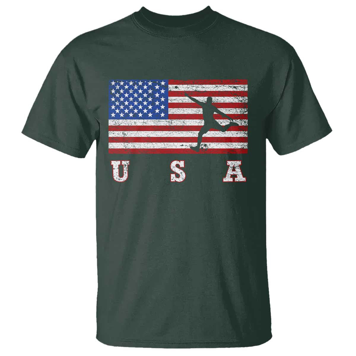 Patriotic Soccer T Shirt USA American Flag Team - Wonder Print Shop