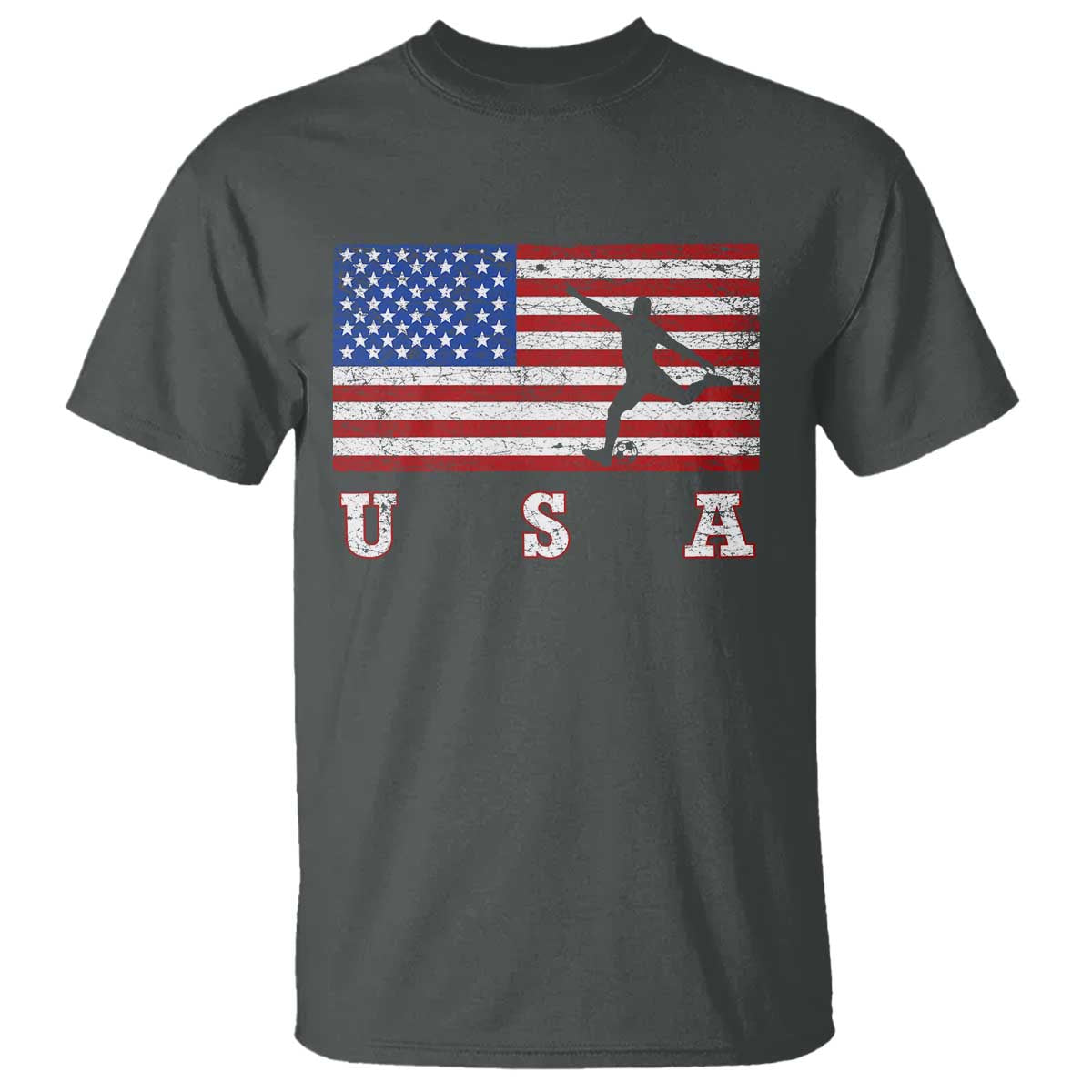 Patriotic Soccer T Shirt USA American Flag Team - Wonder Print Shop