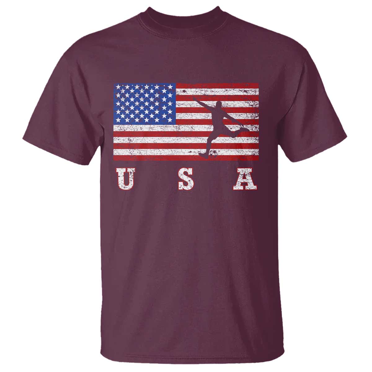 Patriotic Soccer T Shirt USA American Flag Team - Wonder Print Shop