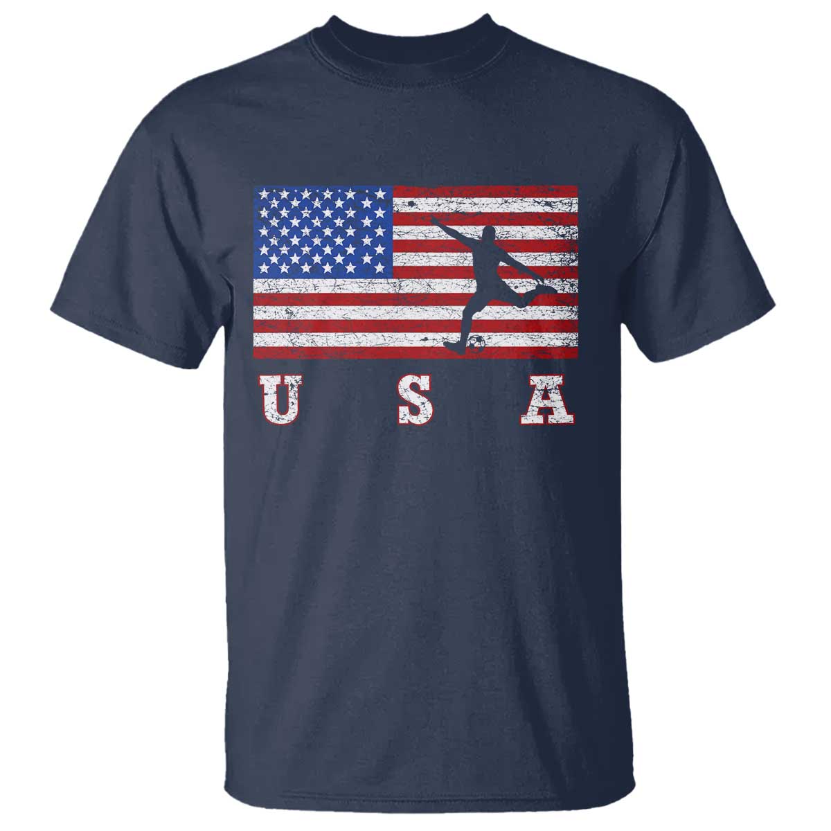 Patriotic Soccer T Shirt USA American Flag Team - Wonder Print Shop