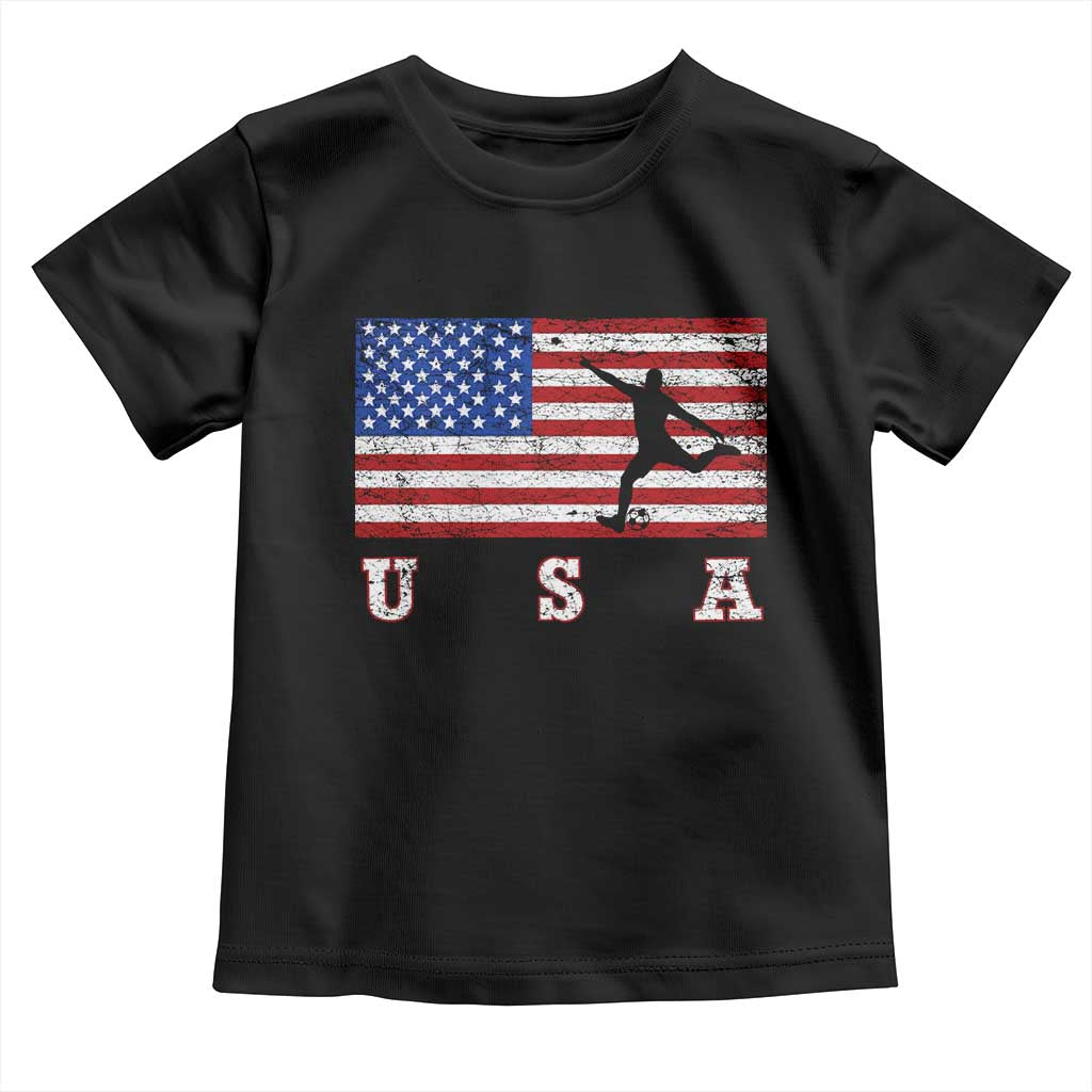 Patriotic Soccer Toddler T Shirt USA American Flag Team - Wonder Print Shop