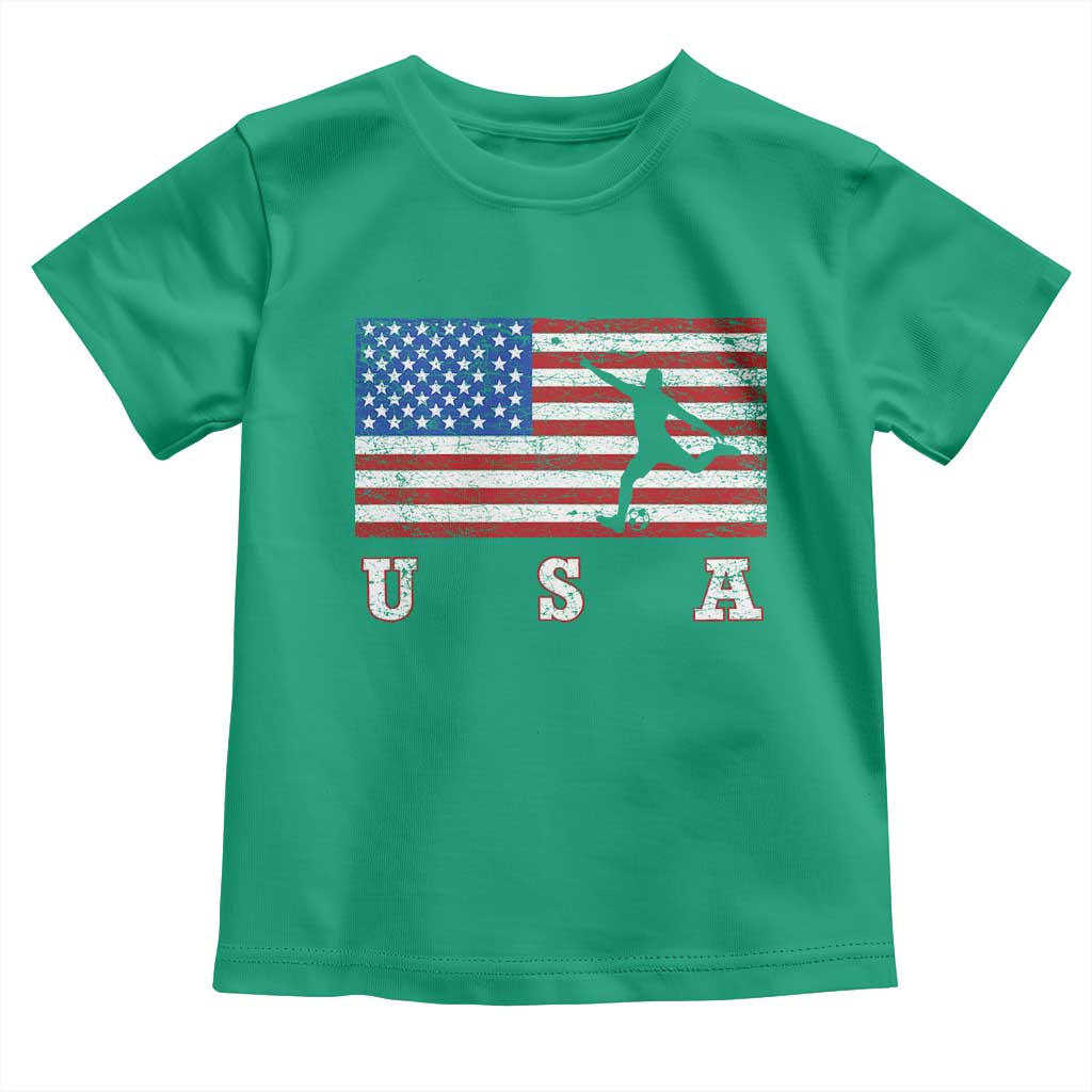 Patriotic Soccer Toddler T Shirt USA American Flag Team - Wonder Print Shop