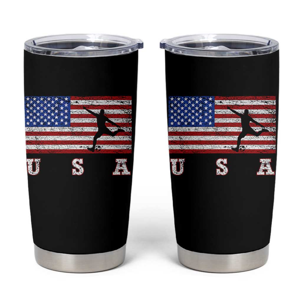 Patriotic Soccer Tumbler Cup USA American Flag Team - Wonder Print Shop