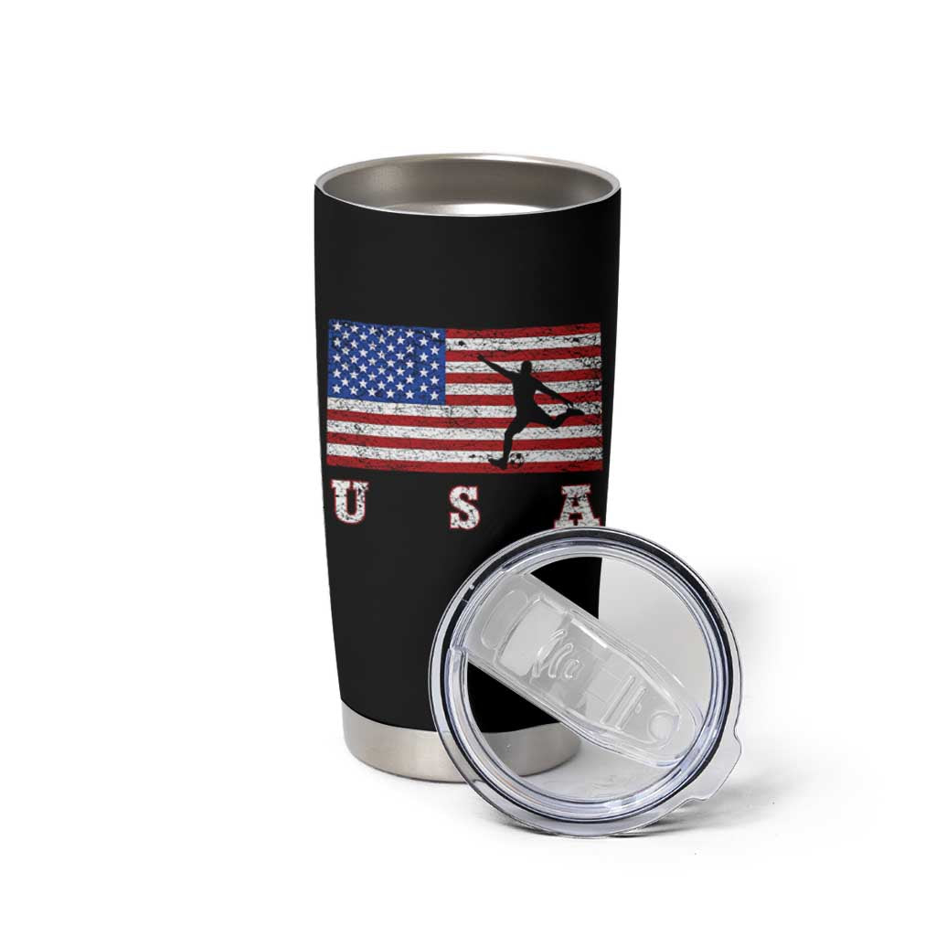 Patriotic Soccer Tumbler Cup USA American Flag Team - Wonder Print Shop