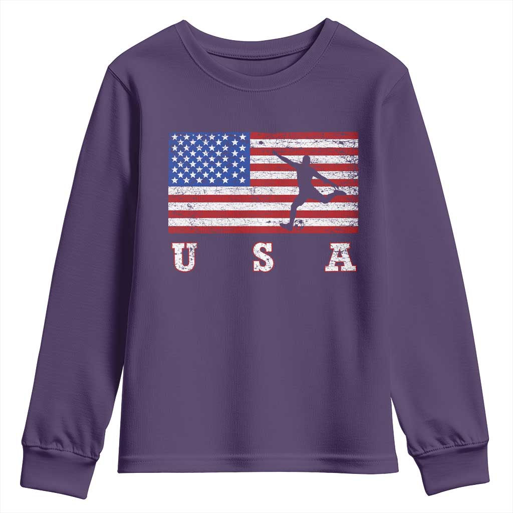 Patriotic Soccer Youth Sweatshirt USA American Flag Team - Wonder Print Shop