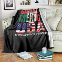 Soccer Lover Throw Blanket Canada Mexico USA Pride Football Futbol 2026