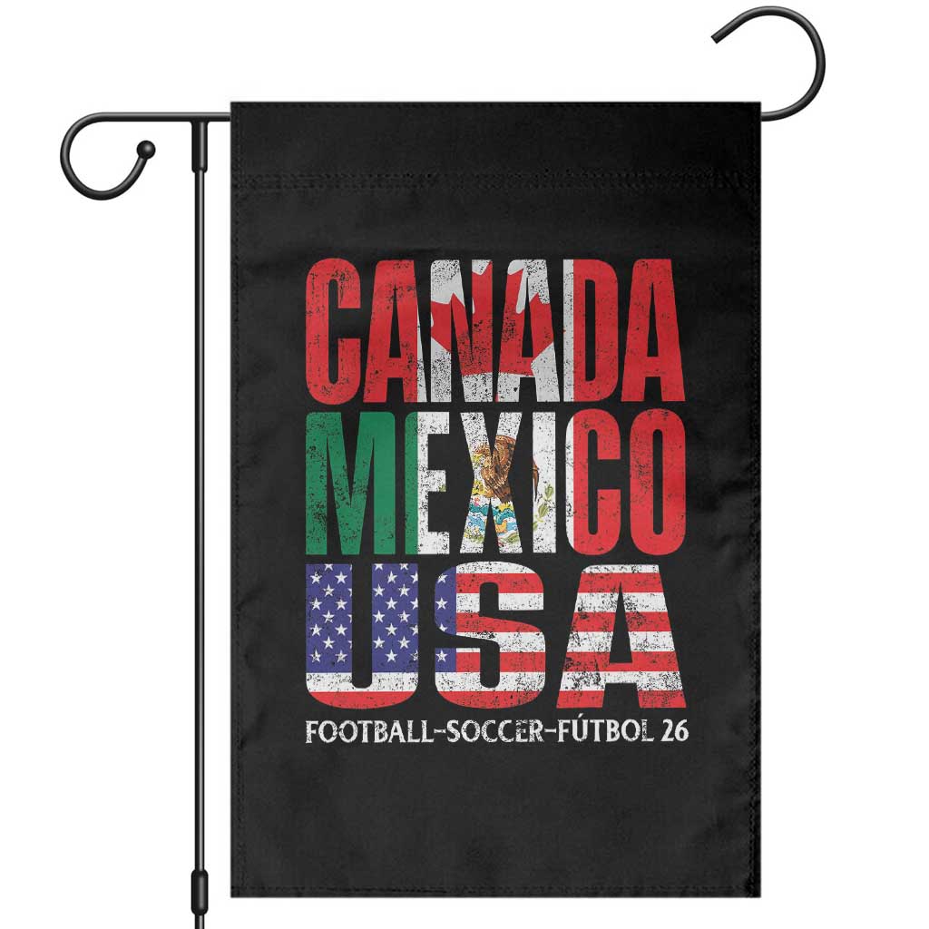 Soccer Lover Garden Flag Canada Mexico USA Pride Football Futbol 2026