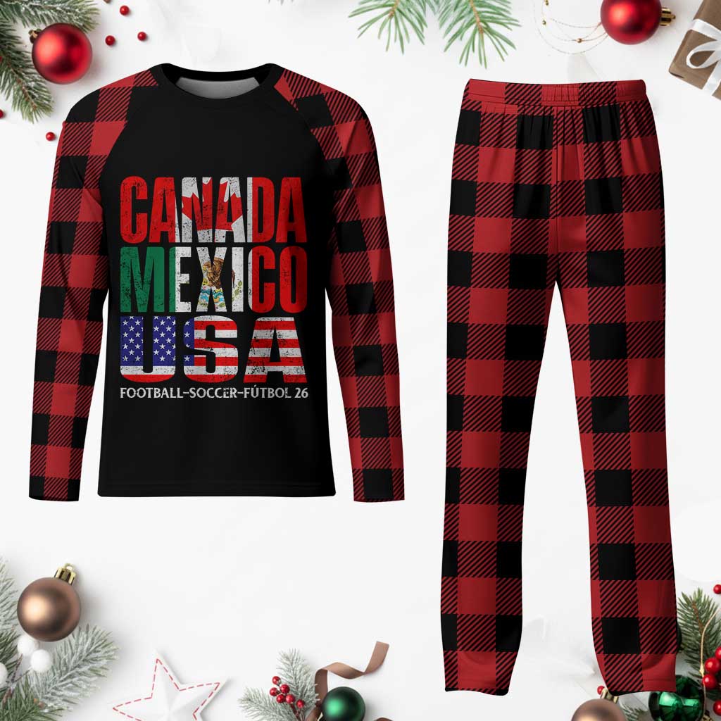 Soccer Lover Plaid Pajama Set Canada Mexico USA Pride Football Futbol 2026