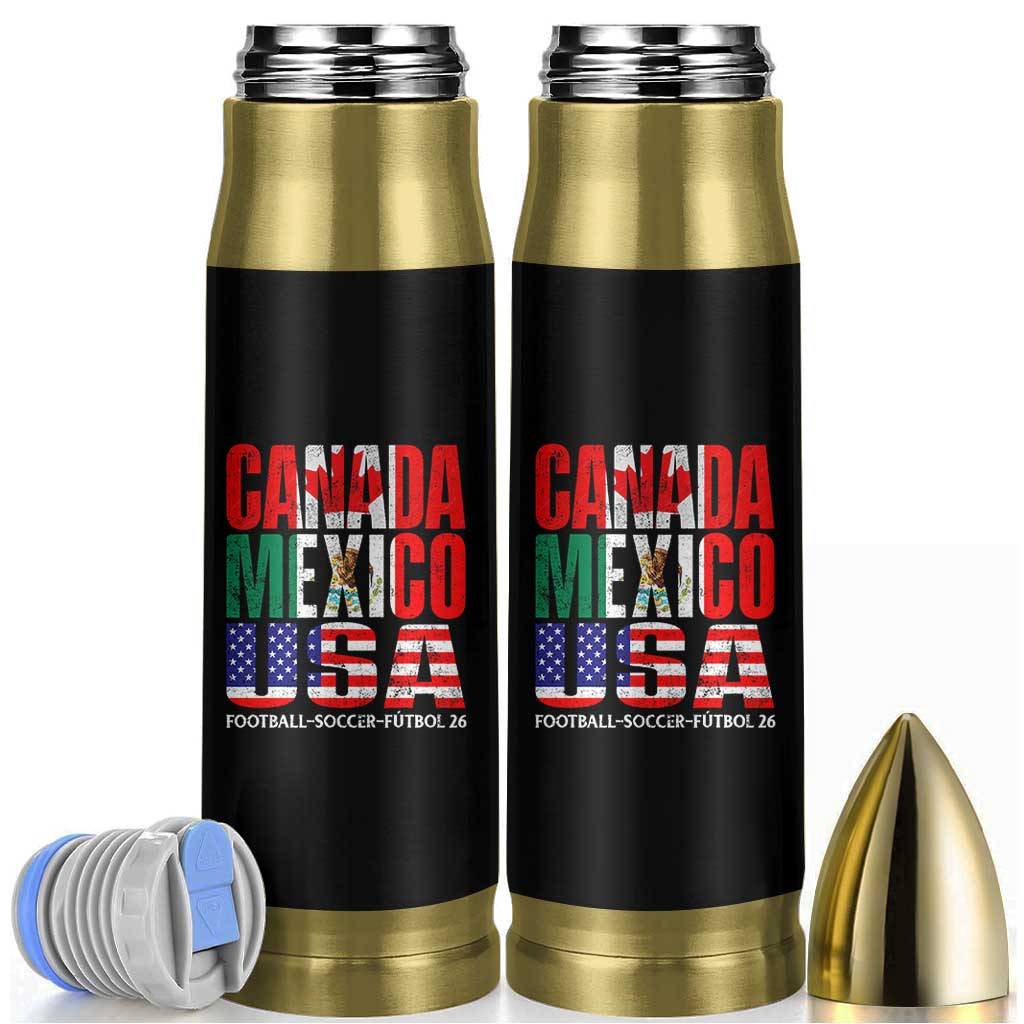 Soccer Lover Bullet Tumbler Canada Mexico USA Pride Football Futbol 2026