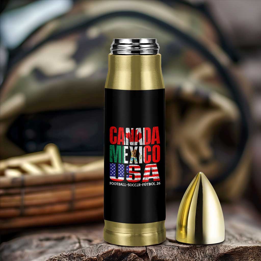 Soccer Lover Bullet Tumbler Canada Mexico USA Pride Football Futbol 2026