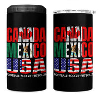 Soccer Lover 4 in 1 Can Cooler Tumbler Canada Mexico USA Pride Football Futbol 2026