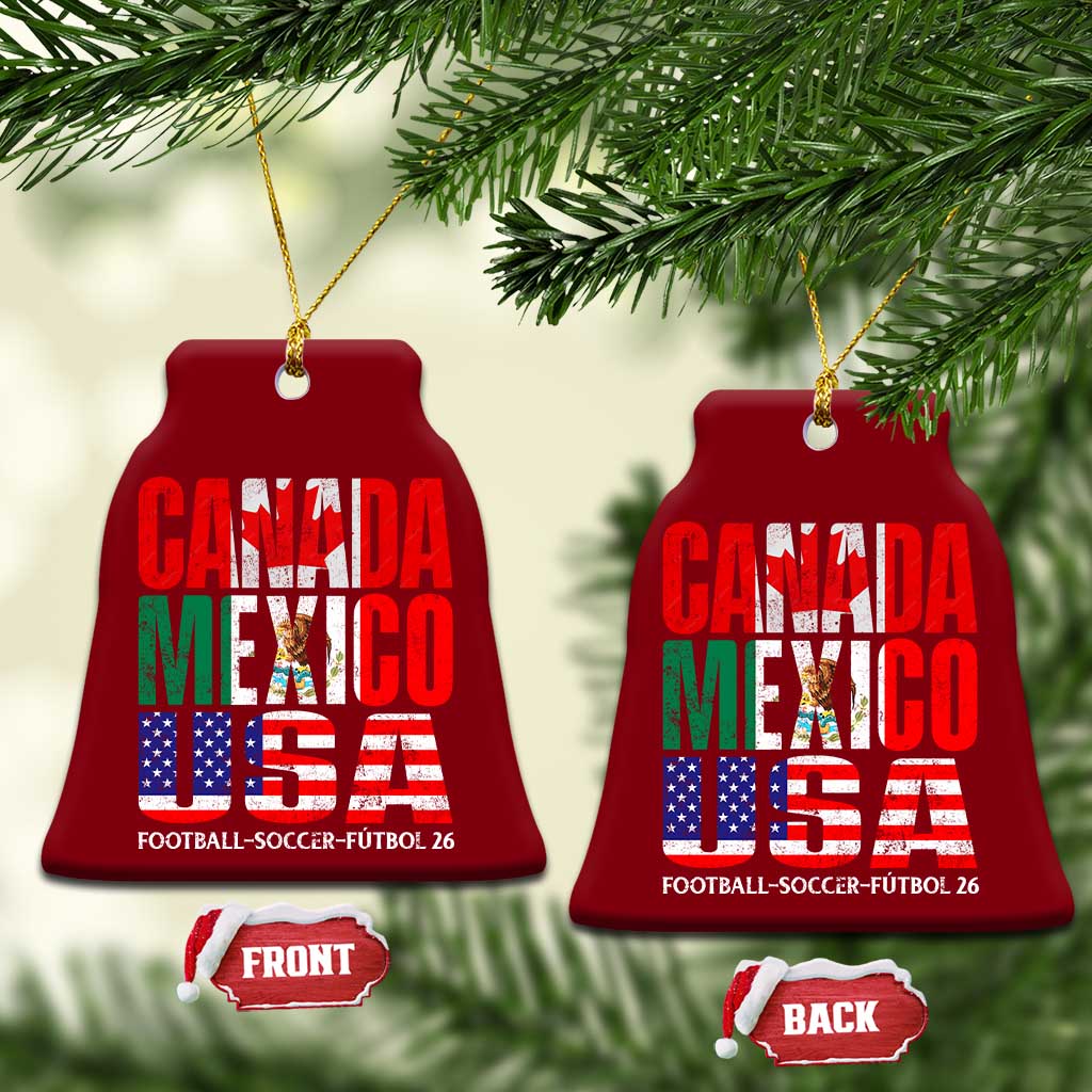 Soccer Lover Ceramic Ornament Canada Mexico USA Pride Football Futbol 2026