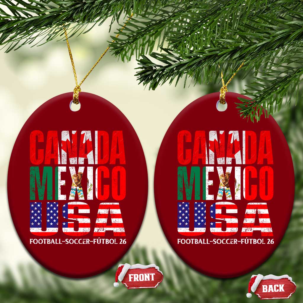 Soccer Lover Ceramic Ornament Canada Mexico USA Pride Football Futbol 2026