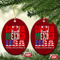 Soccer Lover Ceramic Ornament Canada Mexico USA Pride Football Futbol 2026