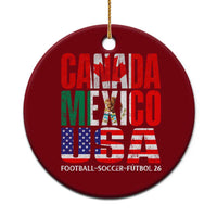 Soccer Lover Ceramic Ornament Canada Mexico USA Pride Football Futbol 2026