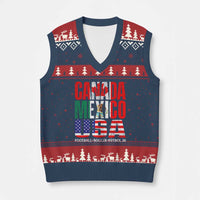 Soccer Lover V-Neck Knit Sweater Vest Canada Mexico USA Pride Football Futbol 2026
