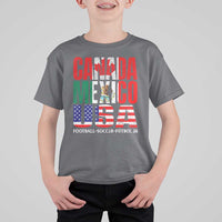 Soccer Lover T Shirt For Kid Canada Mexico USA Pride Football Futbol 2026