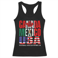 Soccer Lover Racerback Tank Top Canada Mexico USA Pride Football Futbol 2026