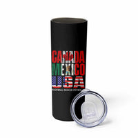 Soccer Lover Skinny Tumbler Canada Mexico USA Pride Football Futbol 2026