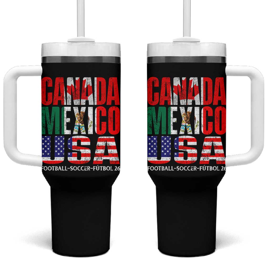 Soccer Lover Tumbler With Handle Canada Mexico USA Pride Football Futbol 2026