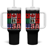 Soccer Lover Tumbler With Handle Canada Mexico USA Pride Football Futbol 2026