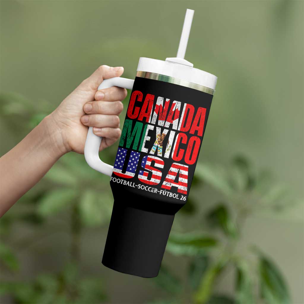 Soccer Lover Tumbler With Handle Canada Mexico USA Pride Football Futbol 2026