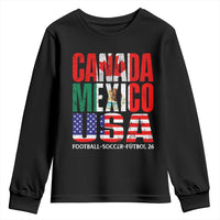 Soccer Lover Youth Sweatshirt Canada Mexico USA Pride Football Futbol 2026