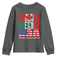 Soccer Lover Youth Sweatshirt Canada Mexico USA Pride Football Futbol 2026
