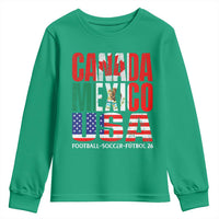 Soccer Lover Youth Sweatshirt Canada Mexico USA Pride Football Futbol 2026