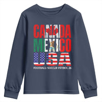 Soccer Lover Youth Sweatshirt Canada Mexico USA Pride Football Futbol 2026