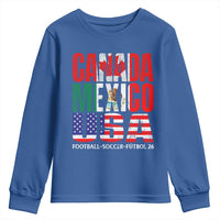 Soccer Lover Youth Sweatshirt Canada Mexico USA Pride Football Futbol 2026