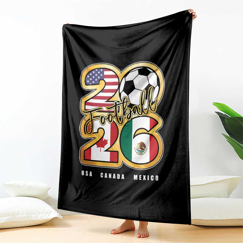 Soccer Football Lover Throw Blanket USA Canada Mexico Pride 2026