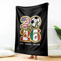 Soccer Football Lover Throw Blanket USA Canada Mexico Pride 2026