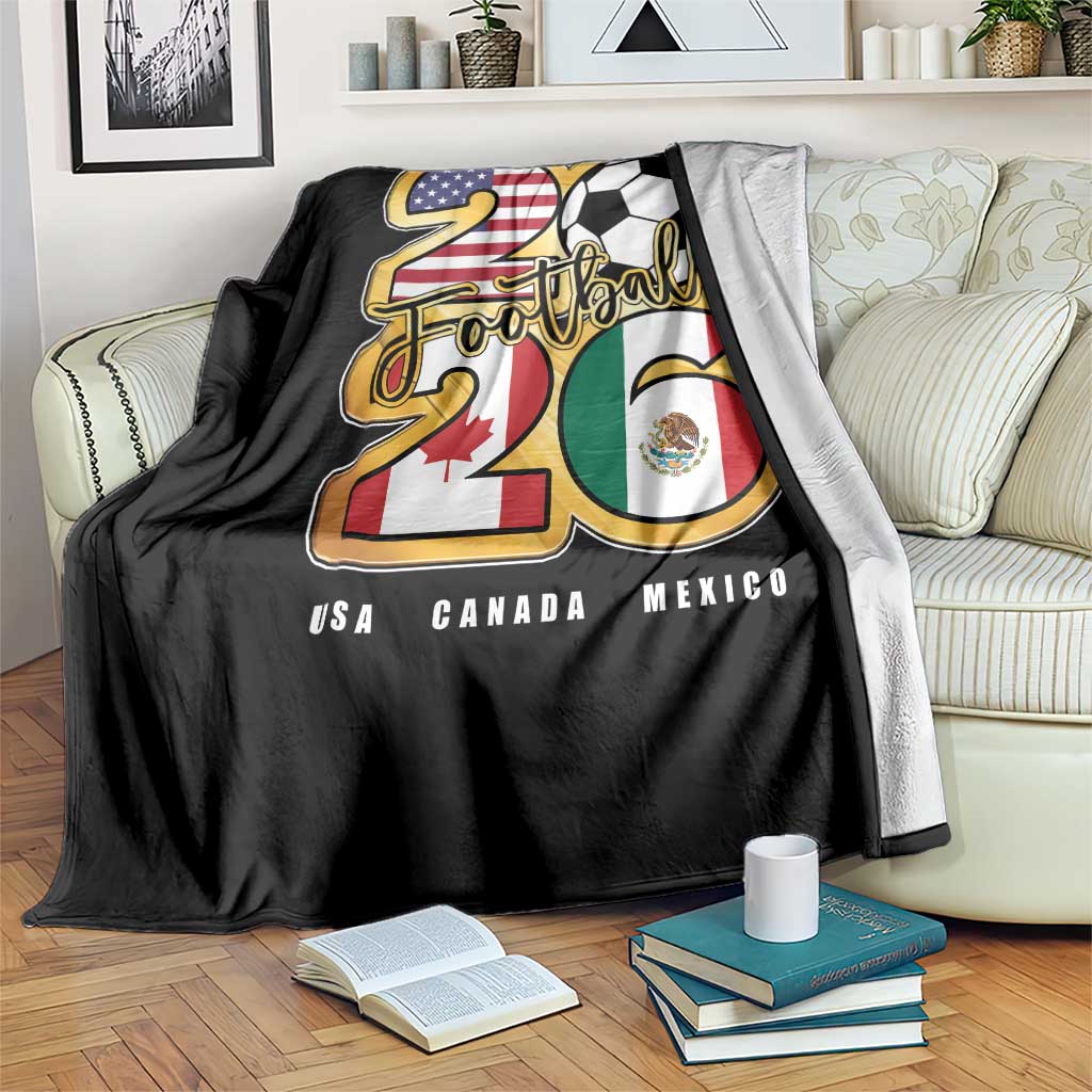Soccer Football Lover Throw Blanket USA Canada Mexico Pride 2026