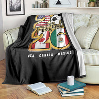 Soccer Football Lover Throw Blanket USA Canada Mexico Pride 2026
