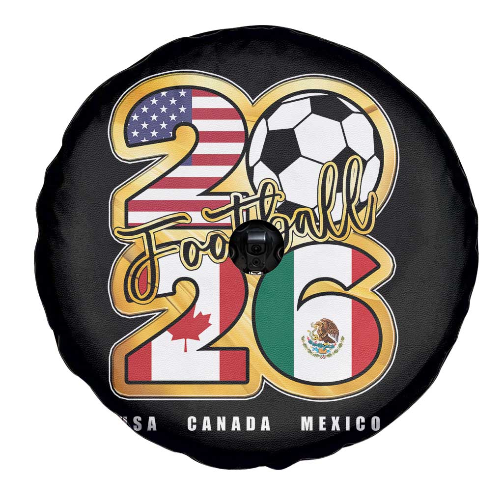 Soccer Football Lover Spare Tire Cover USA Canada Mexico Pride 2026